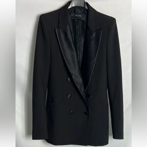 Zara Elegant Black Blazer with Satin Lapels